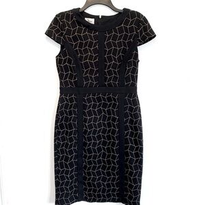 Donna Morgan Geo Cap Sleeve Sheath Dress